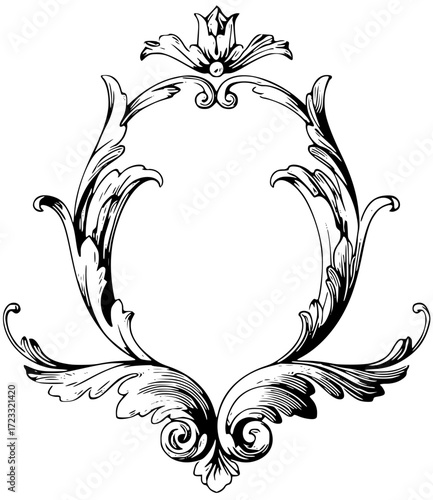 Elegant floral frame, perfect for invitations