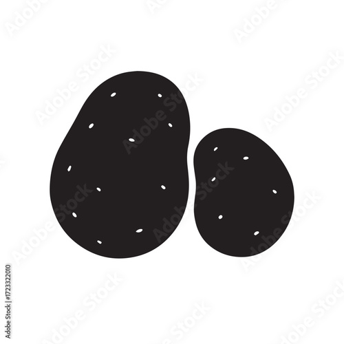 Potato  silhouette on vector with white background