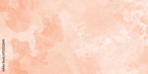 orange watercolor wash texture design, soft edges blending into white background,  splash with subtle speckles watercolor cloud for your design element, soft splash and cloud texture design.