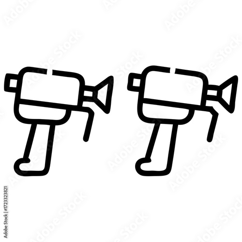two paint sprayer vector icon airless painting, coronavirus, line icon, thin, covid-19, covid-19 vaccine