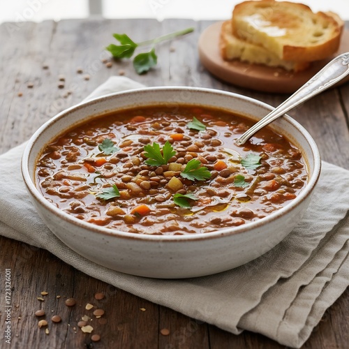 vegetable soup with bread