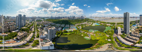 Wuhan city landmark skyline scenery