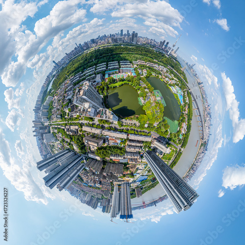 Wuhan city landmark skyline scenery