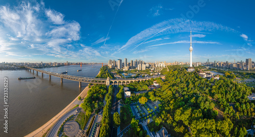 Wuhan city landmark skyline scenery