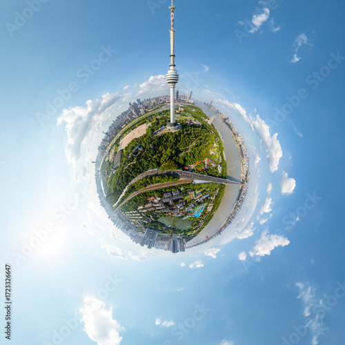 Wuhan city landmark skyline scenery