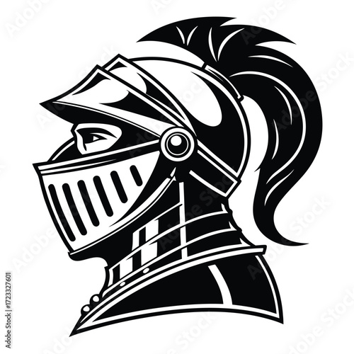 Medieval knight helmet profile majestic warrior armor