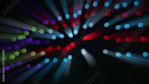 Disco blinking colorful lights wall background abstract glowing party dance floor shining vibrant bokeh effect 4k video