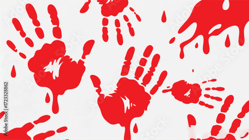 Hand Blood Illustrator Artwork Banner Background Design Template 
