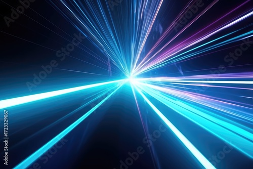 Vibrant Neon Light Beams in Motion