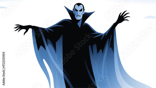 Scary Vampire Man Illustrator Artwork Banner Background Design Template 