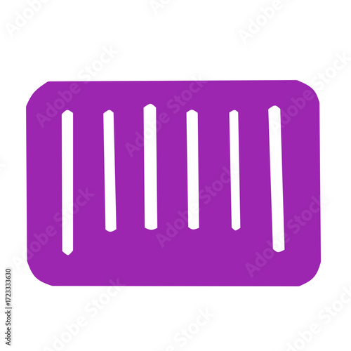 Purple Barcode Icon for Product Identification and Retail Checkout