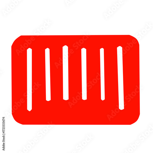 red Barcode Icon for Product Identification and Retail Checkout