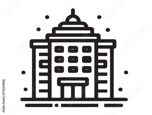 Modern Accommodation and Hotel Outline Design Illustration