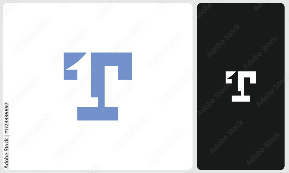 Obraz premium Creative Letter T with Number 1 Logo