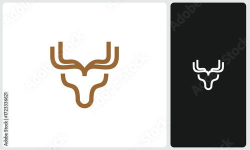 Minimal Deer Head Logo Design
