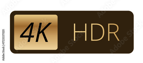 4k hdr technology logo - high definition and dynamic range symbol.