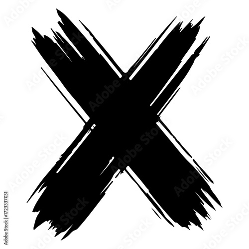 Minimalist Hand Drawn X Symbol Illustration for Creative User Interface Design.