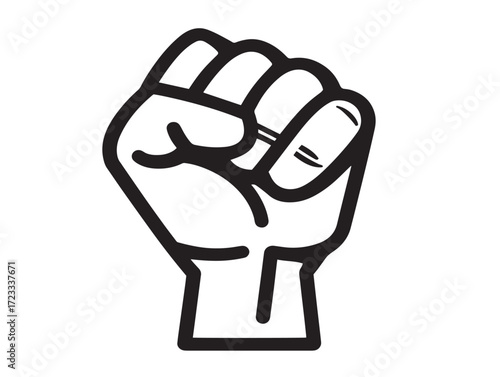 Stylish Activism Symbolic Design in Minimalist Line Drawing