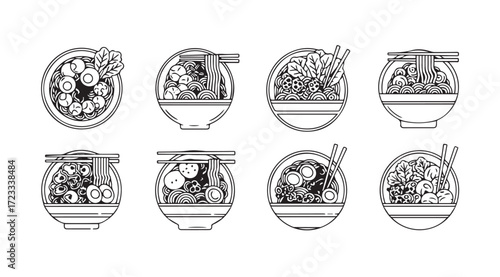 Collection of steampunk style mechanical gear filled oval and circular silhouettes