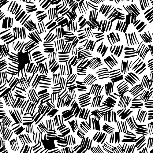 Chaotic crosshatch seamless pattern. Black and white vector background for textile, packaging, website, wrapping, printing, stationery, scrapbooking. Modern style monochrome minimalism.