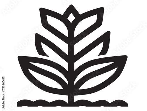 Creative Agriculture Line Art Illustration in Minimalist Form
