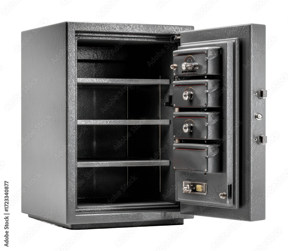 Fototapeta premium Secure lockbox storage home office product display isolated on transparent background