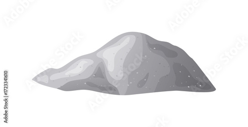Cement pile, heap of gravel. Building material sand element. Vector illustration isolated on white background