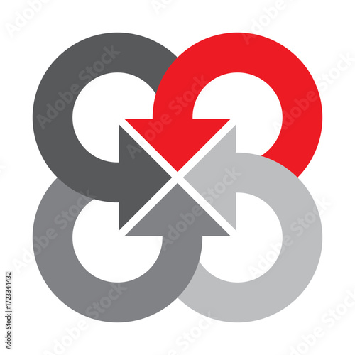 Circle arrows illustration. Business process symbol. Dynamic rotation graphic. Vector abstract concept.