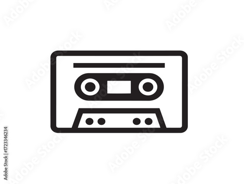 Audio and Video Icon in Minimalist Vector Line Drawing