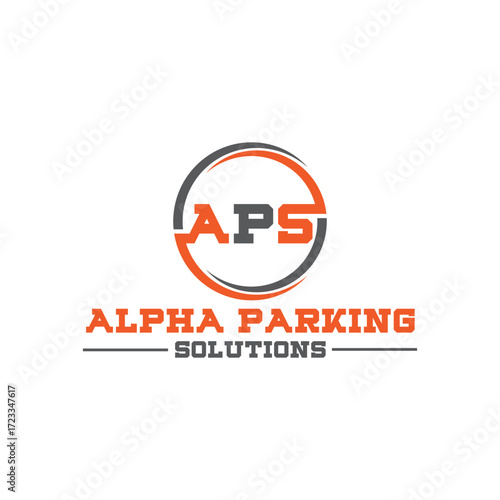 Alpha parking solutions logo with orange circle
