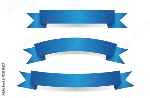 Free Download Collection of three blue ribbons with different shapes and styles - GFXLoad