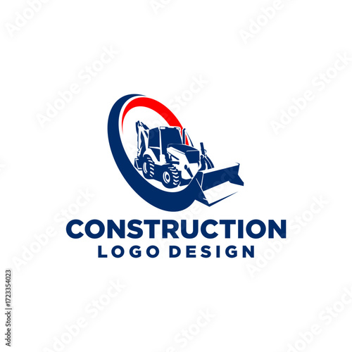 Heavy Equipment Construction Manufacturers Logo Design Template Vector