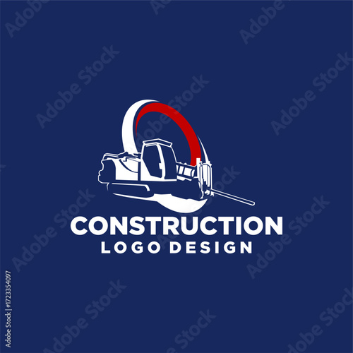 Heavy Equipment Construction Manufacturers Logo Design Template Vector