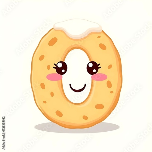 A vibrant vector cartoon illustration of a funny yellow chicken with a sweet cheese snack and a delicious chocolate dessert