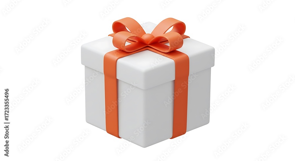 Obraz premium Gift Box with Orange Ribbon
