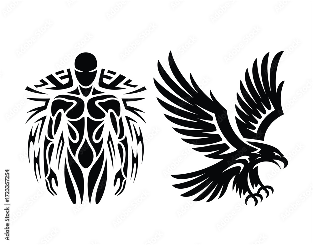 Obraz premium Abstract silhouette design isolated on white background