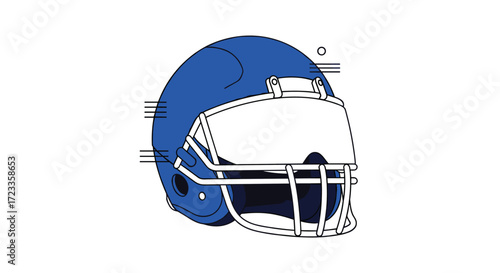 Detailed illustration of a protective sports helmet for American football.