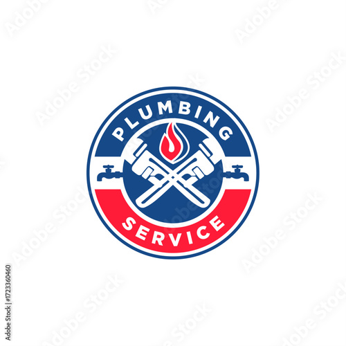 Plumbing Service Logo Template, Water Service Logo