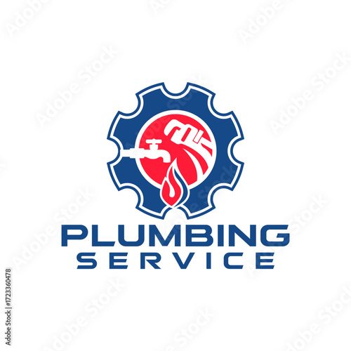 Plumbing Service Logo Template, Water Service Logo