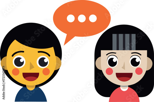 Cartoon Man Chatting, Woman with Chat Bubble, Conversation Icon Clipart, Communication Cartoon Vector, Social Media Chat Graphic, Digital Chat Illustration, Talking Cartoon Friends, Cartoon People Cha