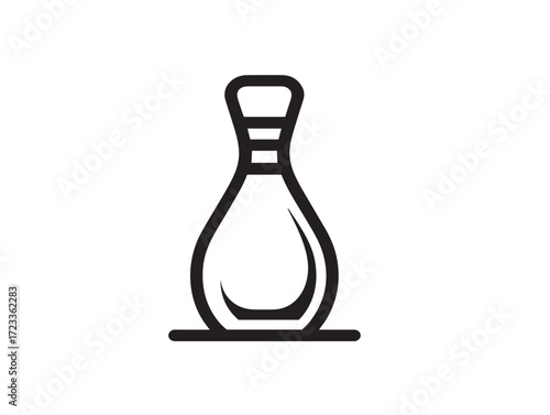 Stylish Bowling Game Icon in Modern Vector Outline Form