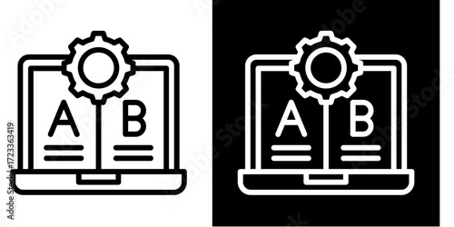 A B Testing  Icon Set White Style Collection
