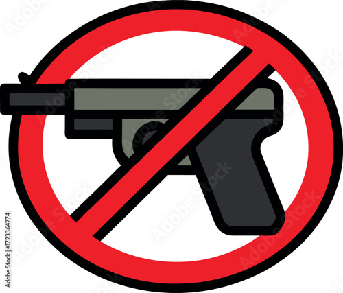 no gun icon, prohibition gun doodle, ban weapon cartoon, stop firearm doodle, no shooting sign, handgun ban doodle, restricted weapon cartoon, warning gun icons, not allowed weapon doodle, cartoon no 