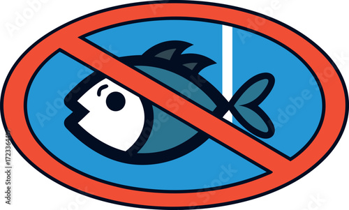 no fish icon, prohibition fish doodle, ban fishing symbol, stop fish cartoon, marine ban doodle, no seafood icon, not allowed fish doodle, prohibition marine doodle, restricted fishing cartoon, warnin