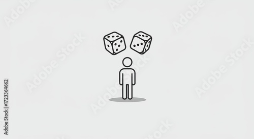 Person contemplating chance with dice symbolizing risk and opportunity in life decisions