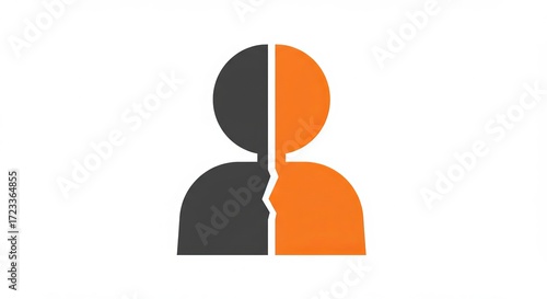 Symbolic representation of division, conflict, or broken connection between two people.