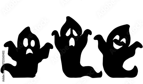 three little halloween ghosts