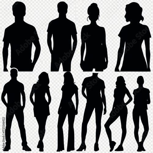 vector silhouettes of people