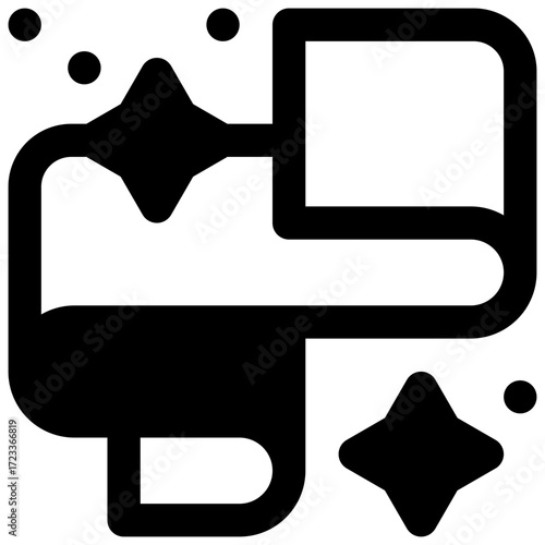 Aurora. Outlined stroke vector icon with black-filled details.