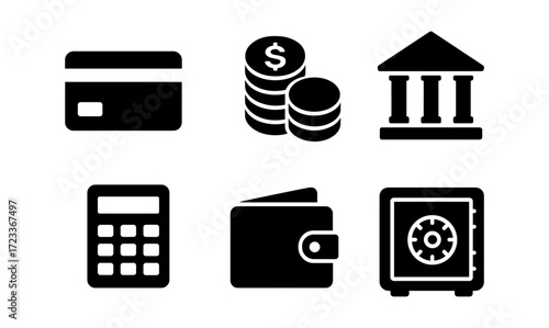 Financial icons collection for business and finance design projects